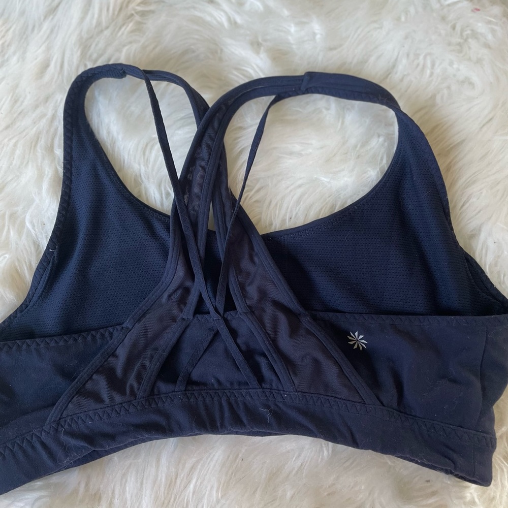 ATHLETA TRANSCENDENCE BRA IN DRESS BLUE EXCELLENT USED CONDITION - Picture 4 of 4